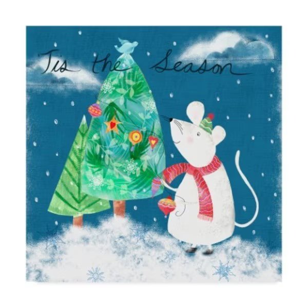 Lisa Powell Braun 'Xmas Mouse' Canvas Art, 35x35, Trademark Fine Art, Mfr#: ALI42556-C3535GG